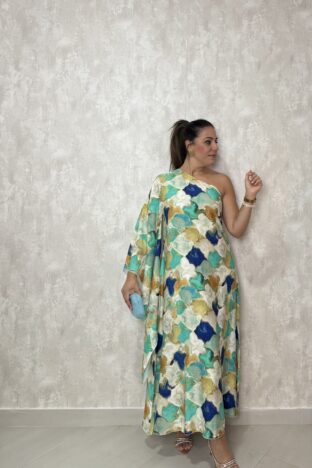 Vestido acuarela turquesa