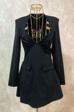 Vestido abanico negro