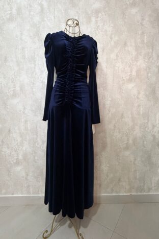 Vestido largo terciopelo azul