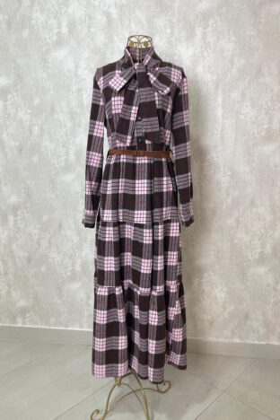 Vestido cuadro rosa