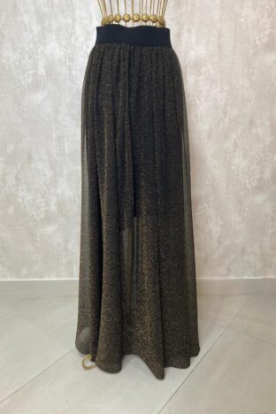 Falda brillo larga