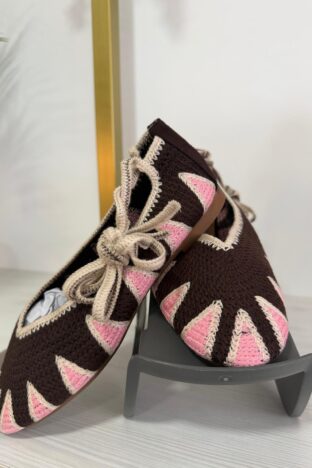 Manoletinas crochet marrones