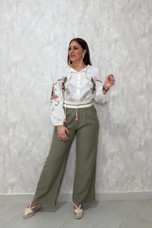 Pantalón cinturilla verde