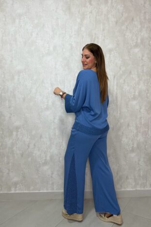 Pantalón crochet azul