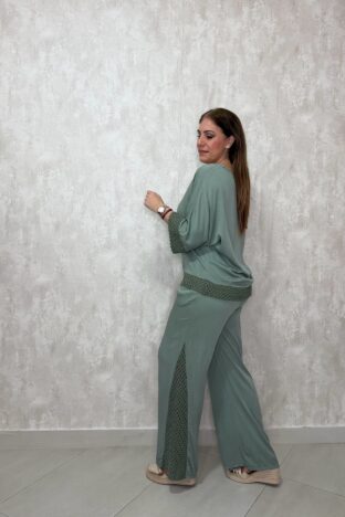 Pantalón crochet verde