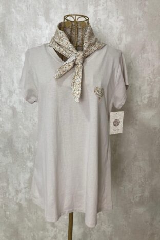 Camiseta pañuelo beige