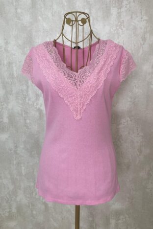 Camiseta lencero rosa