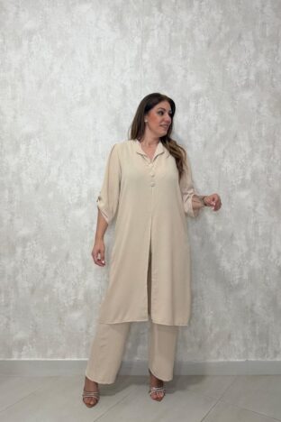 Conjunto casaca beige