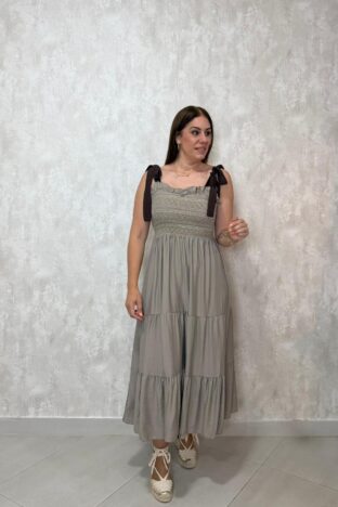 Vestido elástico gris