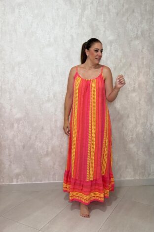 Vestido flúor coral