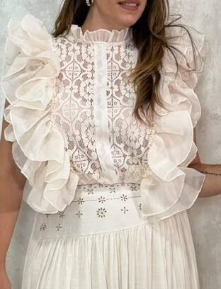 Blusa encaje beige