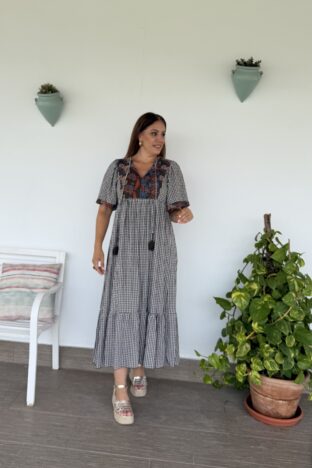 VESTIDO VICHY CHOCOLATE