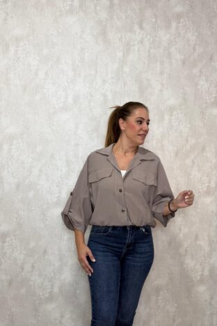 Chaqueta safari taupe